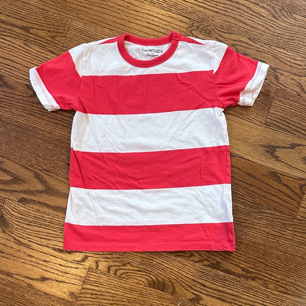 GUC Crewcuts Factory Kids Red and White Striped Tee; S